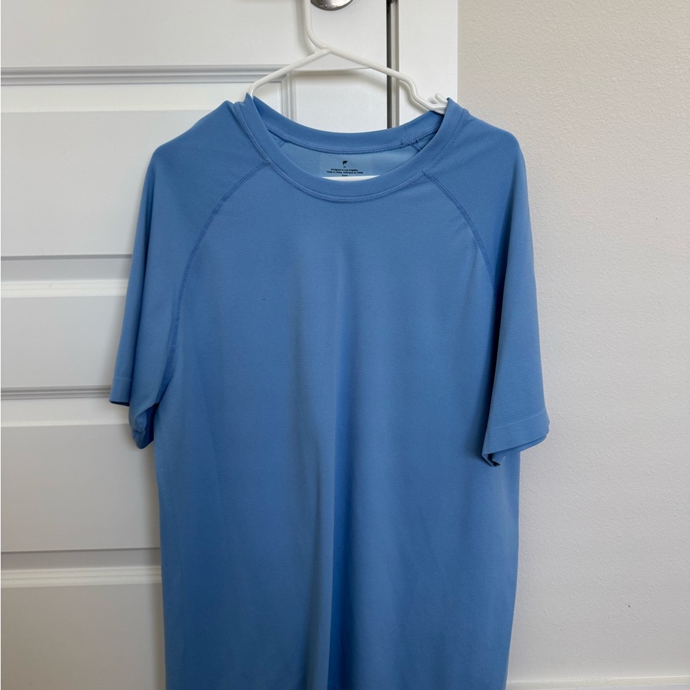 Fabletics Blue Short Sleeve Tee Athletic Fit